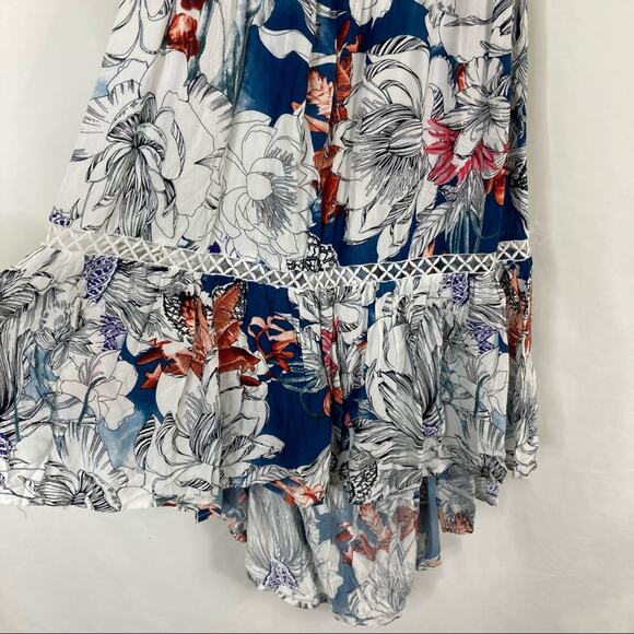 Jaase | Halter Neck Printed Beach Floral Open Back Dress M - Picture 2 of 9